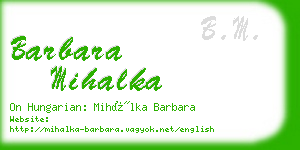 barbara mihalka business card